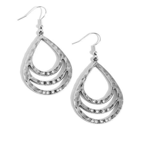 Sojourn Shimmer - White Earrings - Picture 2 of 2